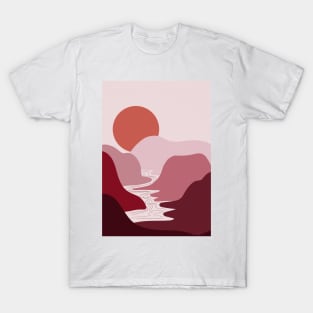 Modern Pink And Purple Mountains T-Shirt